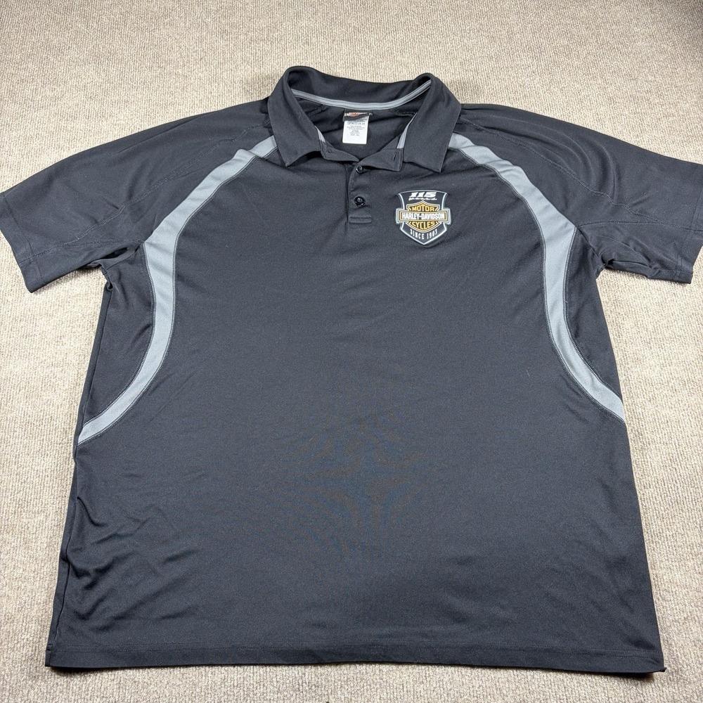 Harley-Davidson‎ 115 Years Commemorative Black Polo Shirt Marion IN Men's 3XL